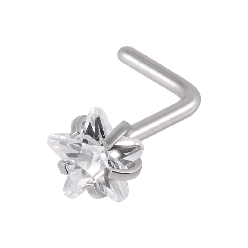 6 Pieces Nose Rings & Studs Casual Tropical Star 304 Stainless Steel Plating Zircon 18K Gold Plated Nose Rings & Studs