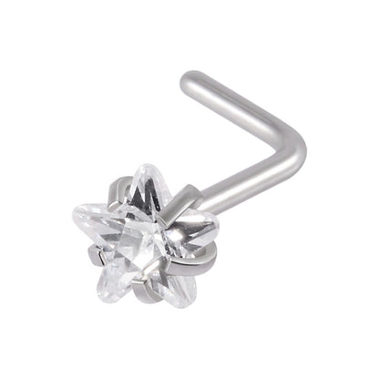 6 Pieces Nose Rings & Studs Casual Tropical Star 304 Stainless Steel Plating Zircon 18K Gold Plated Nose Rings & Studs