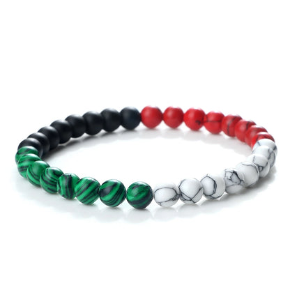 New Red Green White Black Bracelet Christmas Cute Beaded Bracelet Turquoise Beads Woven Hand Rope In Stock