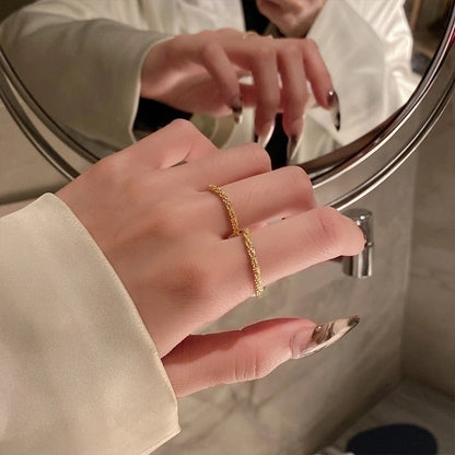 Minimalist Solid Color Titanium Steel Plating Gold Plated Rings