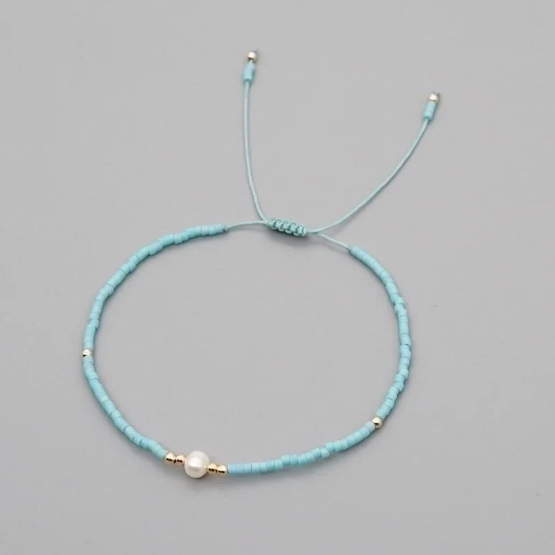 1 Piece Minimalist Circle Beaded Irregular Pearl Women\'s Bracelets