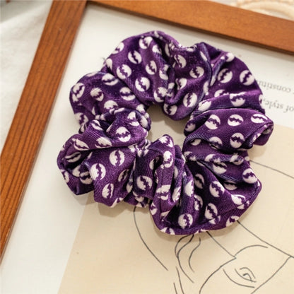 Halloween Fashion Women'S Pumpkin Heart Shape Flannel Printing Hair Tie