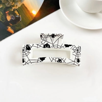Halloween Minimalist Commute Women's Pumpkin Flower Checkered Plastic Hair Claws