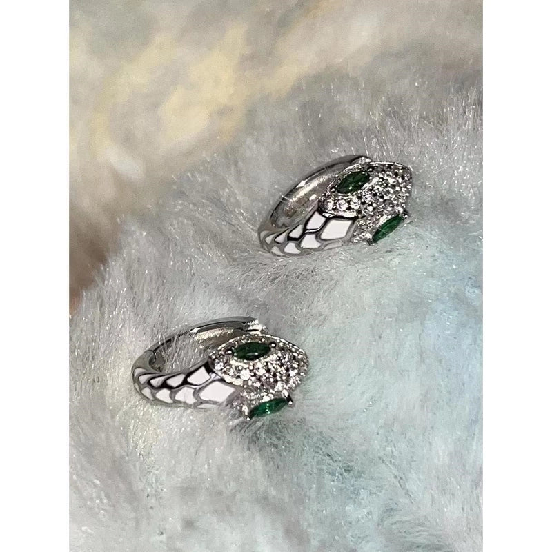 1 Pair Minimalist Snake Plating Copper Hoop Earrings