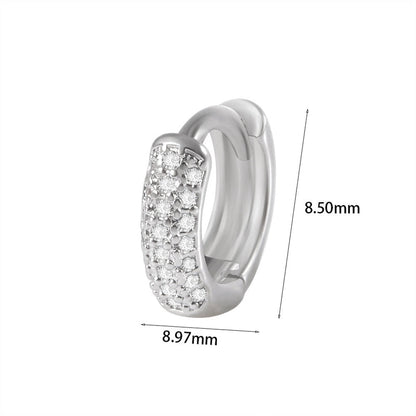 1 Piece Elegant Flower Butterfly Inlay Copper Rhinestones Zircon Earrings