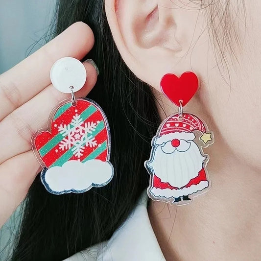 Minimalist Snowflake Arylic Printing Earrings