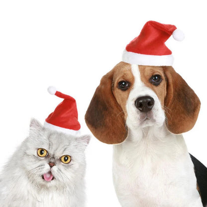 2 Pieces Pet Christmas Hat Christmas Dog Hat Cat Plush Hat Pet Hat Headwear