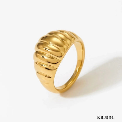 3 Pieces Casual Solid Color 316 Stainless Steel 16K Gold Plated White Gold Plated Gold Plated Plating Rings