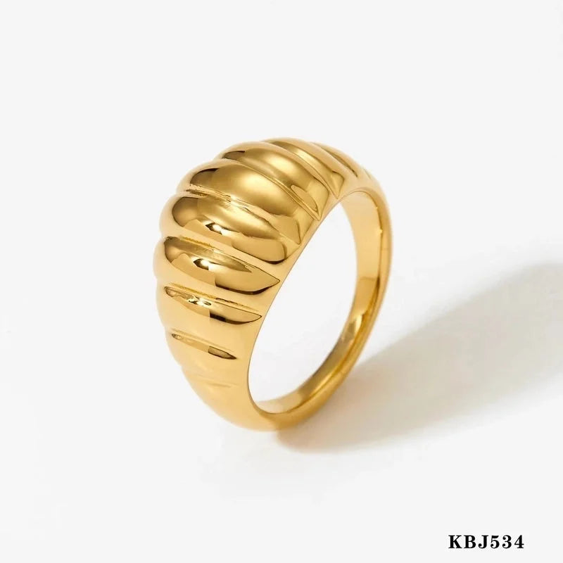 3 Pieces Casual Solid Color 316 Stainless Steel 16K Gold Plated White Gold Plated Gold Plated Plating Rings