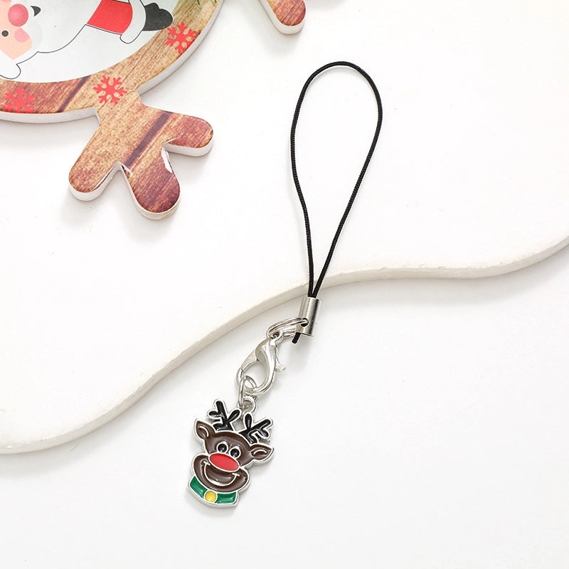 Cute Christmas Tree Snowman Snowflake Alloy Plating Christmas Bag Pendant Mobile Phone Chain