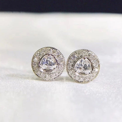 New Korean Heart-shaped Copper Zircon Women\'s Earrings