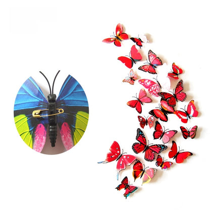 3d Realistic Butterfly Wall Stickers Fridge Magnets Home Mall Background Decorations Pvc Wall Decals Artistic Crafts