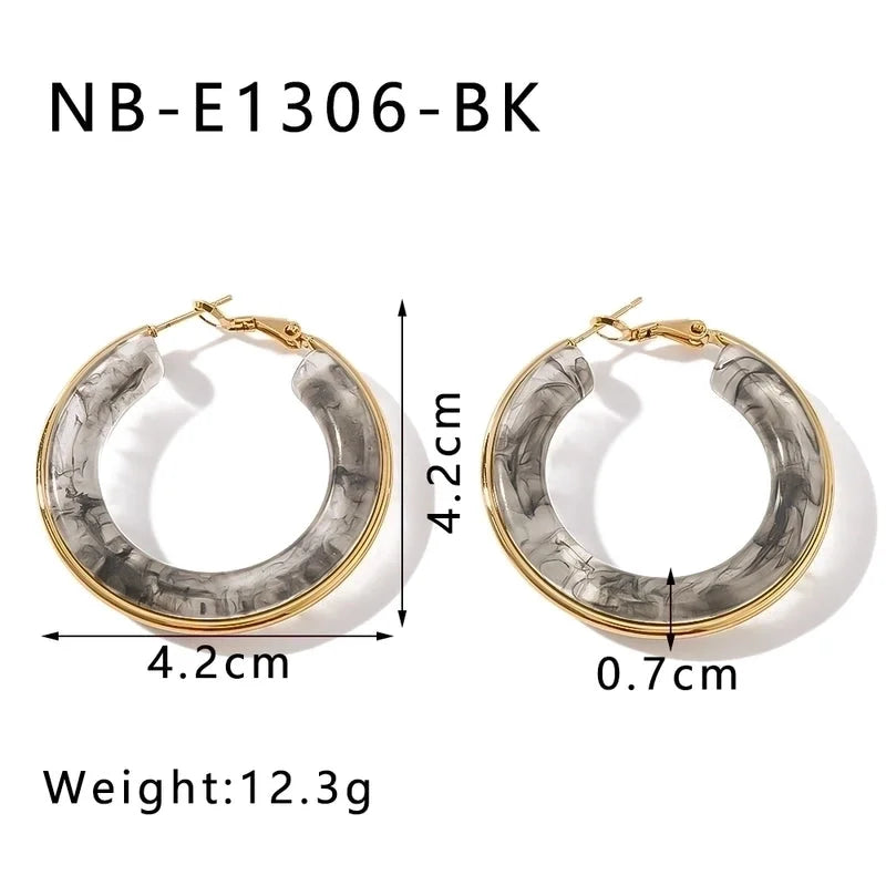 1 Pair Elegant Minimalist Classic Style Circle Multicolor Simple Plating 304 Stainless Steel 18K Gold Plated Earrings