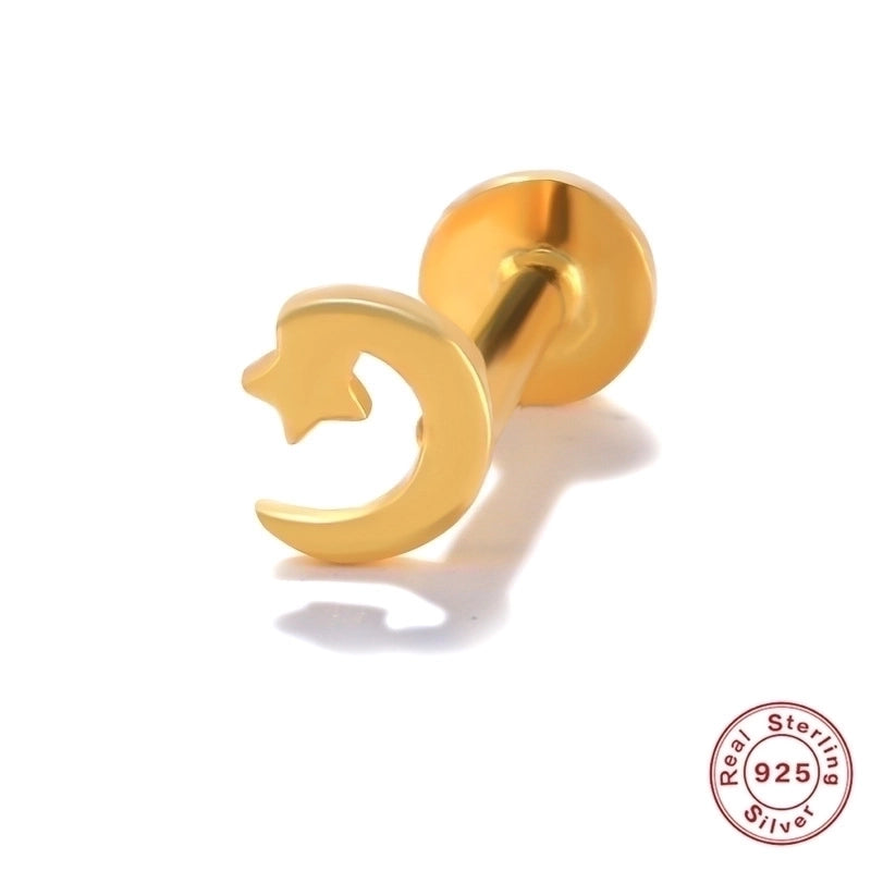 1 Piece Ear Cartilage Rings & Studs Minimalist Geometric 925 Sterling Silver Plating Inlay Zircon