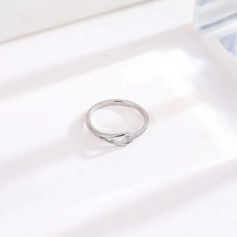 Titanium Steel 18K Gold Plated Minimalist Inlay Solid Color Rhinestones Rings