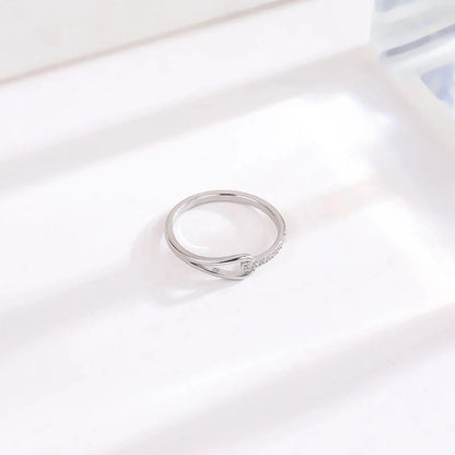 Titanium Steel 18K Gold Plated Minimalist Inlay Solid Color Rhinestones Rings