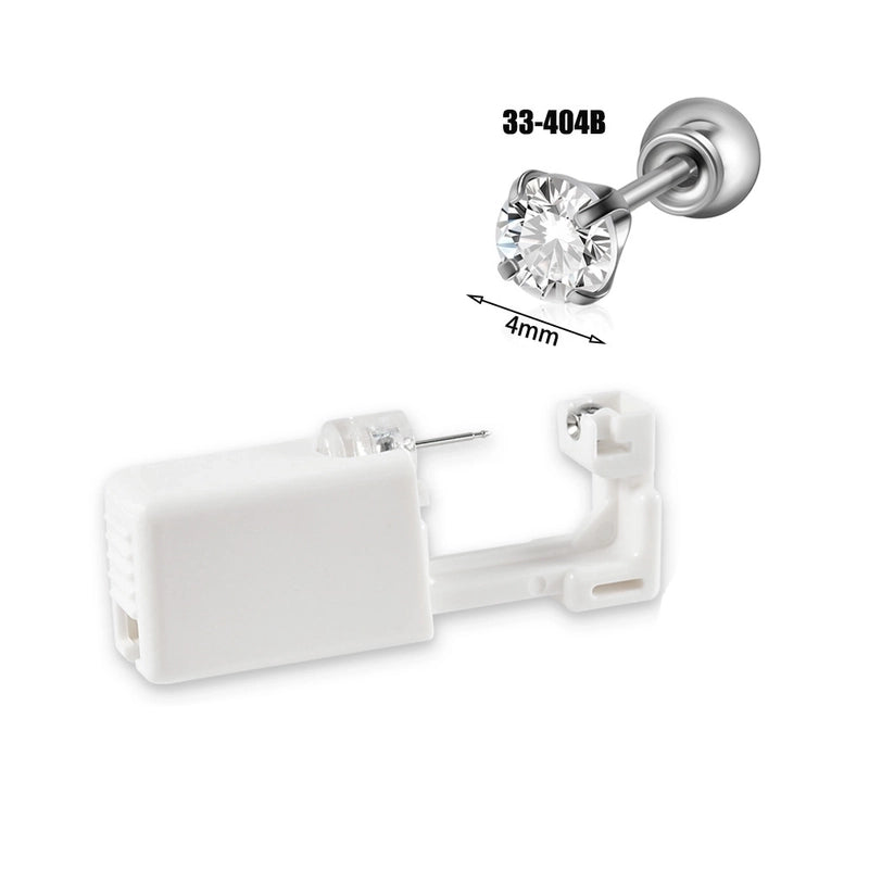 1 Piece Hawaiian Tropical Round Flower Butterfly Inlay 316 Stainless Steel Zircon 24K Gold Plated Cartilage Earrings