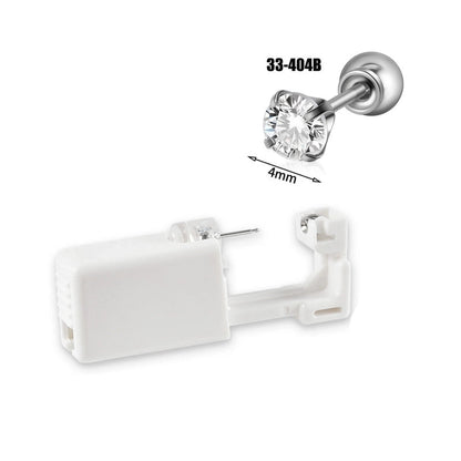 1 Piece Hawaiian Tropical Round Flower Butterfly Inlay 316 Stainless Steel Zircon 24K Gold Plated Cartilage Earrings