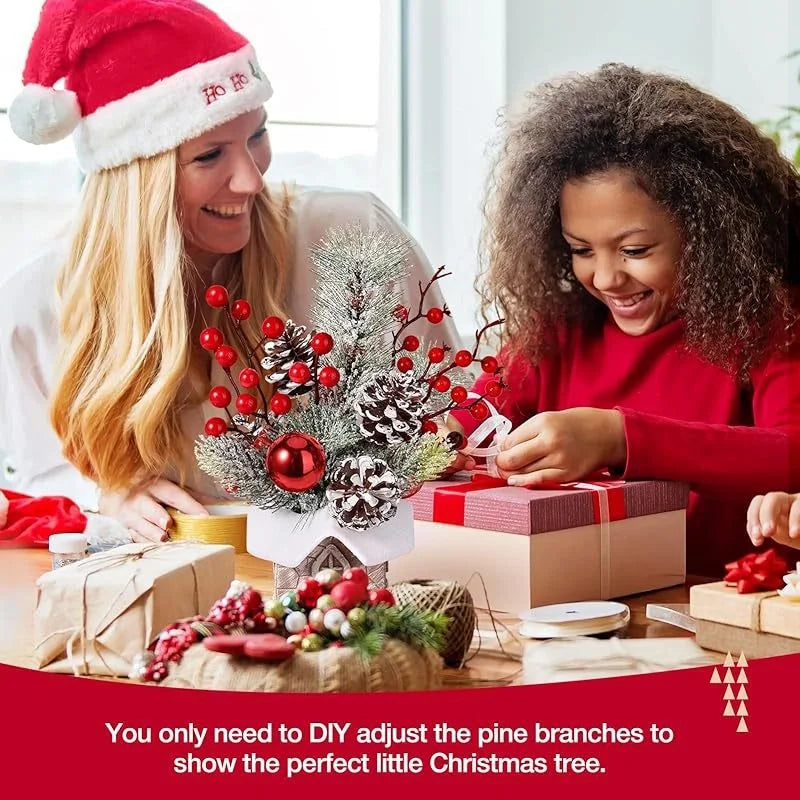 New Desktop Christmas Tree Christmas Decorations Home Ornaments Simulation PE Bark Barrel Tree