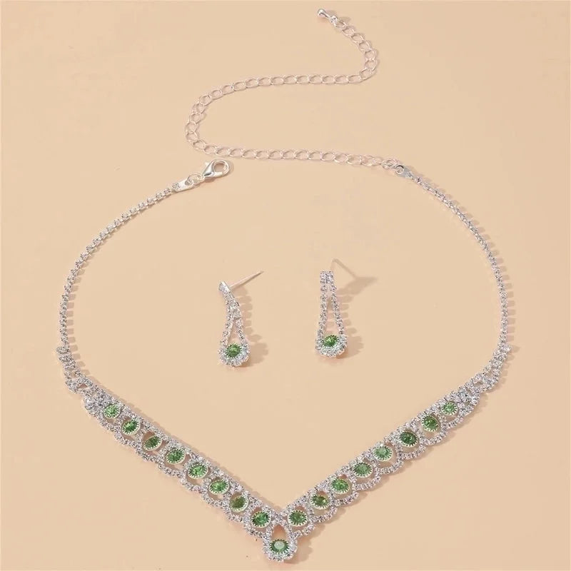 Rhinestone Printing Bridal Jewelry Sets