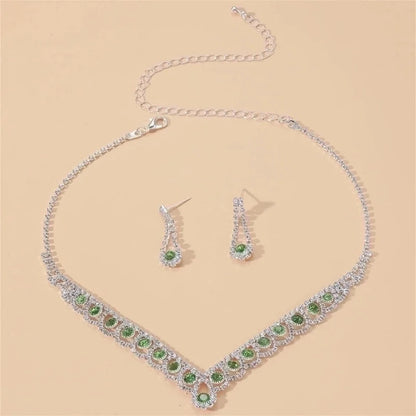 Rhinestone Printing Bridal Jewelry Sets