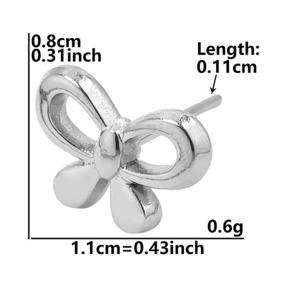 1 Pair Minimalist Flower Butterfly Plating 304 Stainless Steel 18K Gold Plated Ear Studs