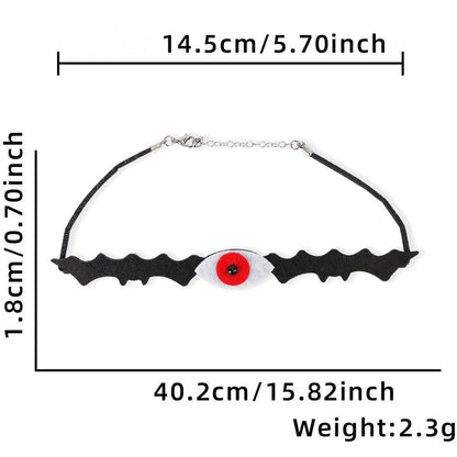 Halloween Minimalist Bat Skull Felt Cloth Holiday Daily Party Necklace