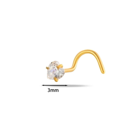 1 Piece Nose Rings & Studs Minimalist Classic Style Pentagram Round Heart Shape 316L Stainless Steel Nose Rings & Studs