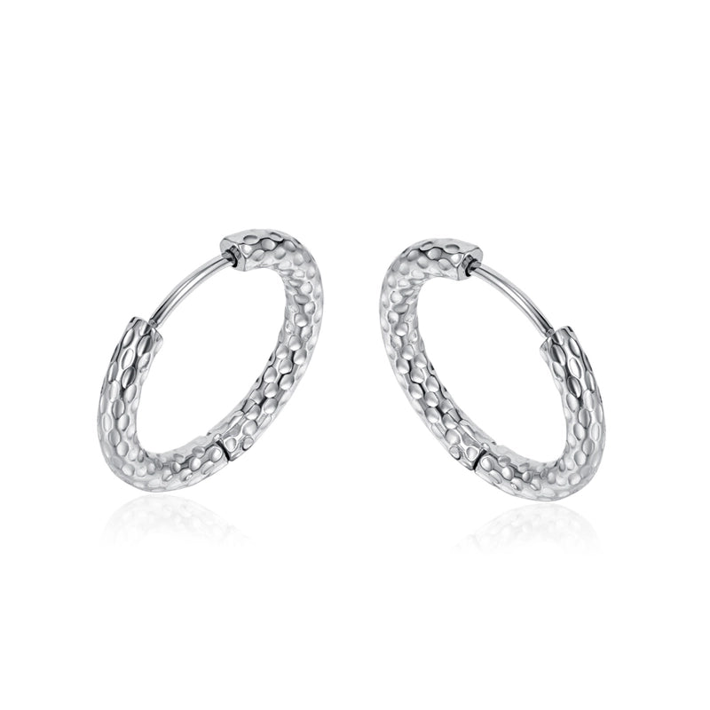 1 Pair Minimalist Classic Style Circle Patchwork 304 Stainless Steel Hoop Earrings