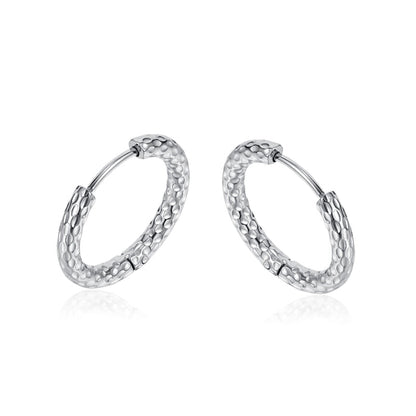1 Pair Minimalist Classic Style Circle Patchwork 304 Stainless Steel Hoop Earrings