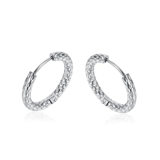 1 Pair Minimalist Classic Style Circle Patchwork 304 Stainless Steel Hoop Earrings