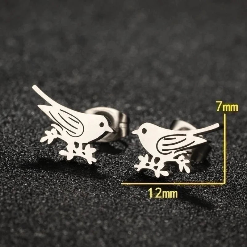 1 Pair Casual Cute Animal Plating Hollow Out 304 Stainless Steel 18K Gold Plated Ear Studs