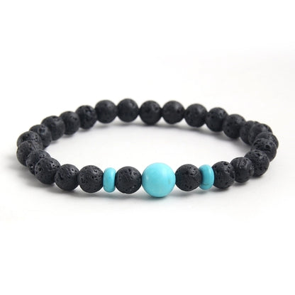 Beach Minimalist Coconut Tree Wings 304 Stainless Steel Natural Stone Beaded Men's Bracelets