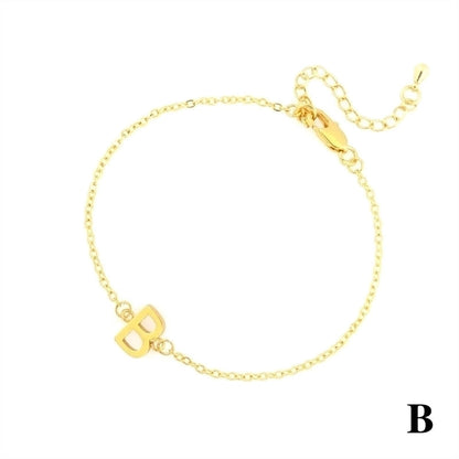 Minimalist Letter Copper Plating 18k Gold Plated Bracelets