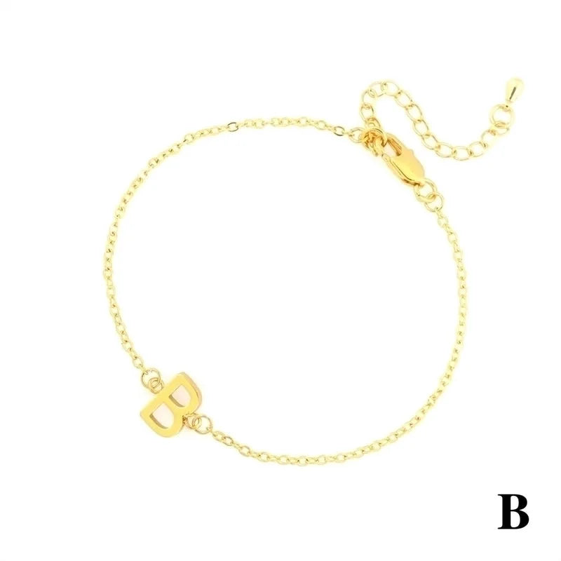 Minimalist Letter Copper Plating 18k Gold Plated Bracelets
