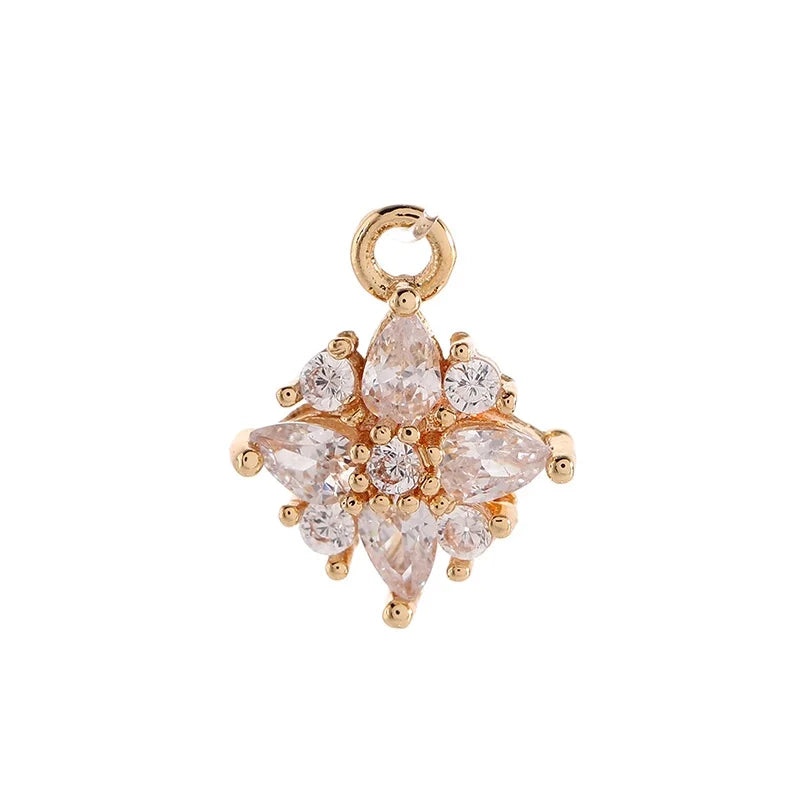 Basic Modern Style Classic Style Star Key Bell 14K Gold Plated Zircon Copper Jewelry Accessories