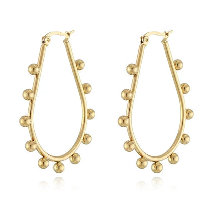 Fashion Triangle Round Square Stainless Steel Plating Earrings 1 Pair