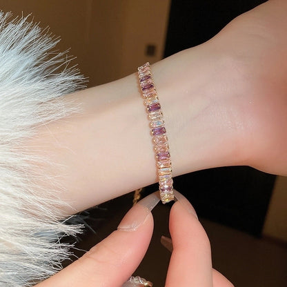 1 Piece Fashion Square Copper Inlay Zircon Bracelets