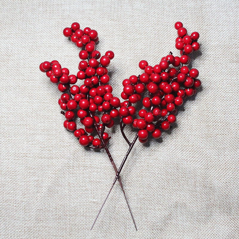 Christmas Red Fruit Simulation Red Berry Christmas Decoration Acacia Fruit Foam Red Fruit Red Fruit Branch New Garland Accessories