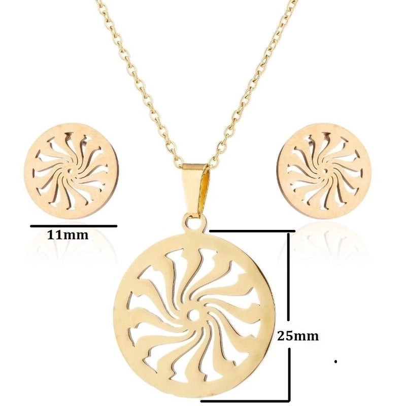 Minimalist Ball 201 Stainless Steel 18K Gold Plated Plating Earrings Necklace