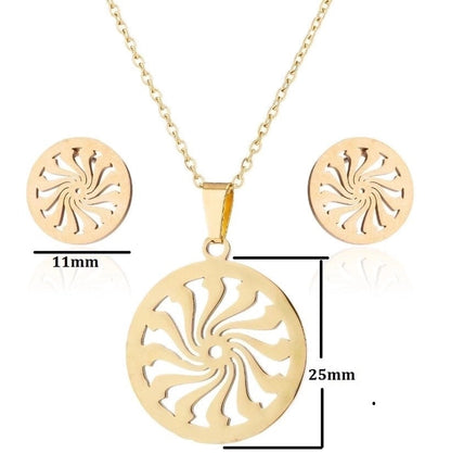 Minimalist Ball 201 Stainless Steel 18K Gold Plated Plating Earrings Necklace