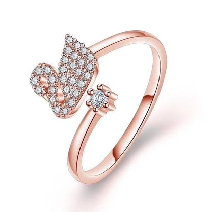 Minimalist Solid Color Copper Plating Inlay Artificial Diamond Rings 1 Piece
