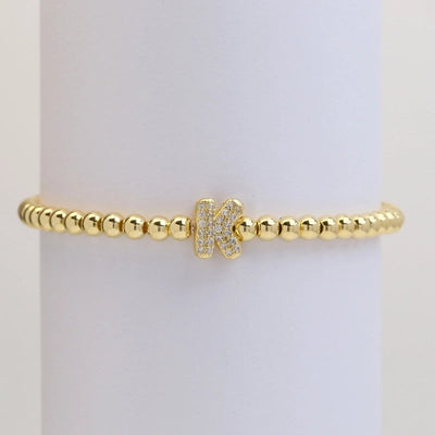 Xi Yin Hot Sale Brass Micro-Inlaid Bubble Balloon Diy26 English Letters Copper Bead Beaded Elastic Wire Bracelet