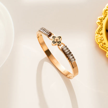 Moderate Luxury Stainless Steel 18K Gold Plated Bangles