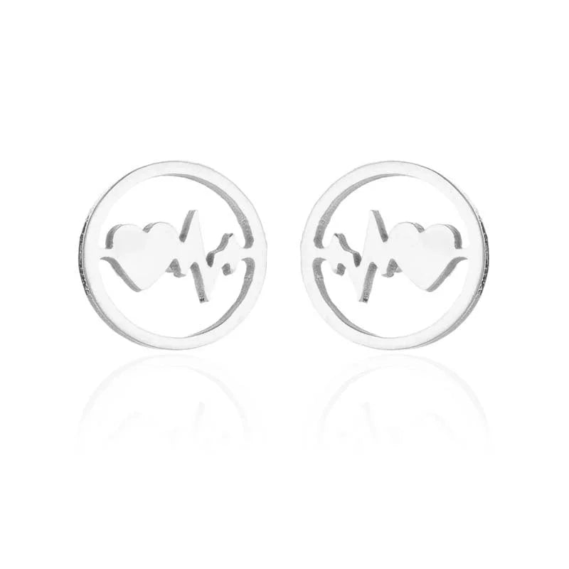 1 Pair Fashion Star Moon Tree Plating Hollow Out 304 Stainless Steel 18K Gold Plated Ear Studs
