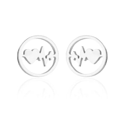 1 Pair Fashion Star Moon Tree Plating Hollow Out 304 Stainless Steel 18K Gold Plated Ear Studs