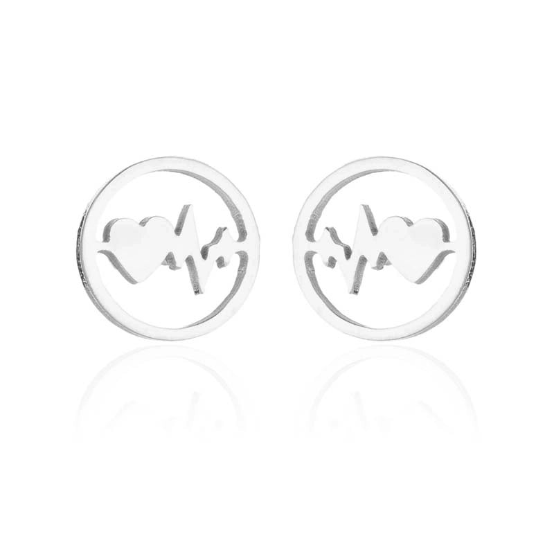 1 Pair Fashion Star Moon Tree Plating Hollow Out 304 Stainless Steel 18K Gold Plated Ear Studs