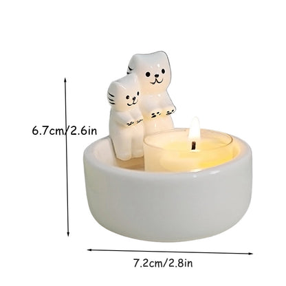 Halloween Cute Santa Claus Ghost Cat Ceramics Candlestick