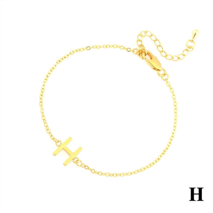Minimalist Letter Copper Plating 18k Gold Plated Bracelets