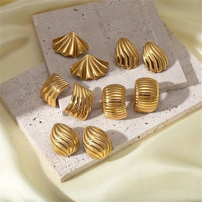 1 Pair Beach Minimalist Rhombus Plating 304 Stainless Steel 18K Gold Plated Ear Studs